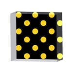 Polka Dots - Banana Yellow on Black 4 x 4  Acrylic Photo Block