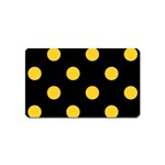 Polka Dots - Banana Yellow on Black Magnet (Name Card)