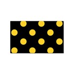 Polka Dots - Banana Yellow on Black Sticker (Rectangular)
