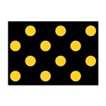 Polka Dots - Banana Yellow on Black Sticker A4 (100 pack)