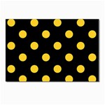 Polka Dots - Banana Yellow on Black Postcard 4 x 6  (Pkg of 10)