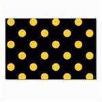 Polka Dots - Banana Yellow on Black Postcards 5  x 7  (Pkg of 10)