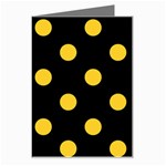 Polka Dots - Banana Yellow on Black Greeting Card