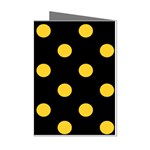 Polka Dots - Banana Yellow on Black Mini Greeting Cards (Pkg of 8)