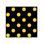 Polka Dots - Banana Yellow on Black Greeting Card 5  x 7 