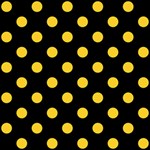 Polka Dots - Banana Yellow on Black ScrapBook Page 8  x 8 