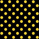 Polka Dots - Banana Yellow on Black ScrapBook Page 12  x 12 