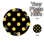 Polka Dots - Banana Yellow on Black Playing Cards 54 (Round)
