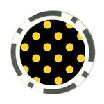 Polka Dots - Banana Yellow on Black Poker Chip Card Guard (10 pack)