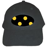 Polka Dots - Banana Yellow on Black Black Cap
