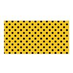 Polka Dots - Black on Deep Lemon Yellow Satin Wrap