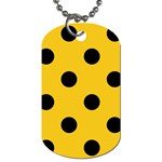 Polka Dots - Black on Deep Lemon Yellow Dog Tag (One Side)