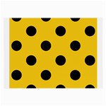 Polka Dots - Black on Deep Lemon Yellow Large Glasses Cloth (2 Sides)