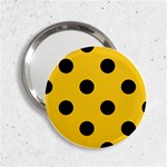 Polka Dots - Black on Deep Lemon Yellow 2.25  Handbag Mirror