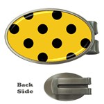 Polka Dots - Black on Deep Lemon Yellow Money Clip (Oval)