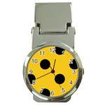 Polka Dots - Black on Deep Lemon Yellow Money Clip Watch
