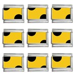 Polka Dots - Black on Deep Lemon Yellow 9mm Italian Charm (9 pack)