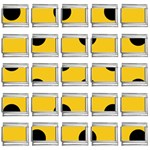 Polka Dots - Black on Deep Lemon Yellow 9mm Italian Charm (25 pack)
