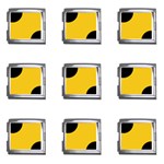 Polka Dots - Black on Deep Lemon Yellow Mega Link Italian Charm (9 pack)