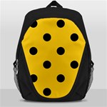 Polka Dots - Black on Deep Lemon Yellow Backpack Bag