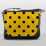 Polka Dots - Black on Deep Lemon Yellow Messenger Bag