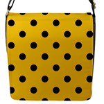 Polka Dots - Black on Deep Lemon Yellow Flap Closure Messenger Bag (S)