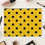 Polka Dots - Black on Deep Lemon Yellow Cosmetic Bag (XL)