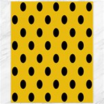 Polka Dots - Black on Deep Lemon Yellow Canvas 11  x 14 