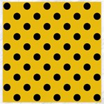 Polka Dots - Black on Deep Lemon Yellow Canvas 20  x 20 