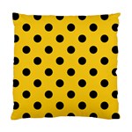 Polka Dots - Black on Deep Lemon Yellow Standard Cushion Case (Two Sides)