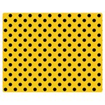 Polka Dots - Black on Deep Lemon Yellow Double Sided Flano Blanket (Medium)