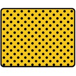 Polka Dots - Black on Deep Lemon Yellow Fleece Blanket (Medium) (One Side)
