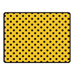 Polka Dots - Black on Deep Lemon Yellow Double Sided Fleece Blanket (Small) (Two Sides)