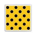 Polka Dots - Black on Deep Lemon Yellow Memory Card Reader with Storage (Square)