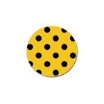 Polka Dots - Black on Deep Lemon Yellow Golf Ball Marker