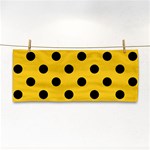 Polka Dots - Black on Deep Lemon Yellow Hand Towel
