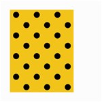 Polka Dots - Black on Deep Lemon Yellow Small Garden Flag (Two Sides)