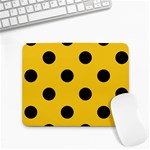 Polka Dots - Black on Deep Lemon Yellow Small Mousepad