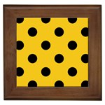 Polka Dots - Black on Deep Lemon Yellow Framed Tile