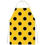 Polka Dots - Black on Deep Lemon Yellow Full Print Apron