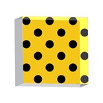 Polka Dots - Black on Deep Lemon Yellow 4 x 4  Acrylic Photo Block