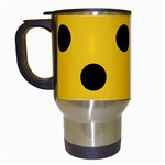 Polka Dots - Black on Deep Lemon Yellow Travel Mug (Black)