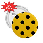 Polka Dots - Black on Deep Lemon Yellow 2.25  Button (100 pack)