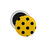Polka Dots - Black on Deep Lemon Yellow 1.75  Magnet