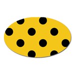 Polka Dots - Black on Deep Lemon Yellow Magnet (Oval)
