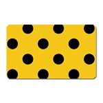 Polka Dots - Black on Deep Lemon Yellow Magnet (Rectangular)