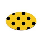 Polka Dots - Black on Deep Lemon Yellow Sticker Oval (100 pack)