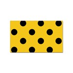 Polka Dots - Black on Deep Lemon Yellow Sticker (Rectangular)