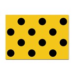 Polka Dots - Black on Deep Lemon Yellow Sticker A4 (10 pack)