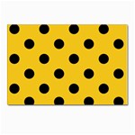 Polka Dots - Black on Deep Lemon Yellow Postcard 4 x 6  (Pkg of 10)